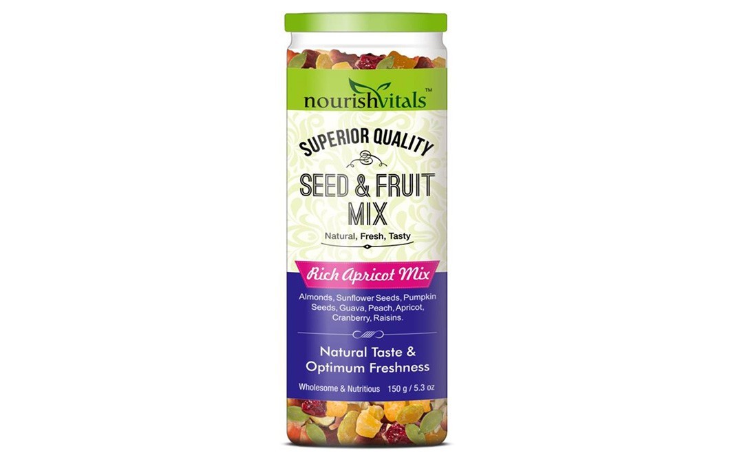 NourishVitals Seed & Fruit Mix, Rich Apricot Mix   Jar  150 grams